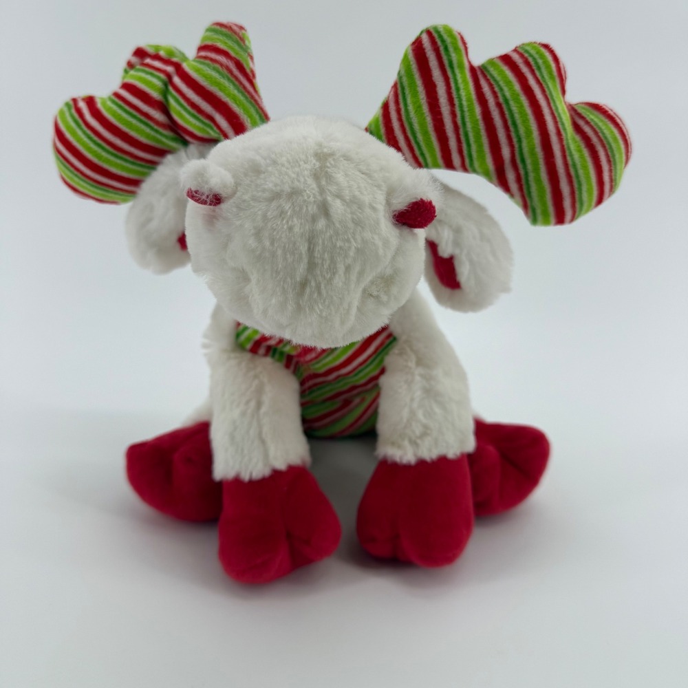 Ganz‎ Webkinz Minty Moose Plush HM475 Retired 2010 Holiday Striped Antlers White